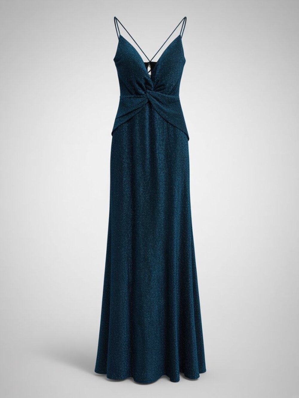 Metallic Blue Sparkling Maxi Dress, Fashion Nova Size L